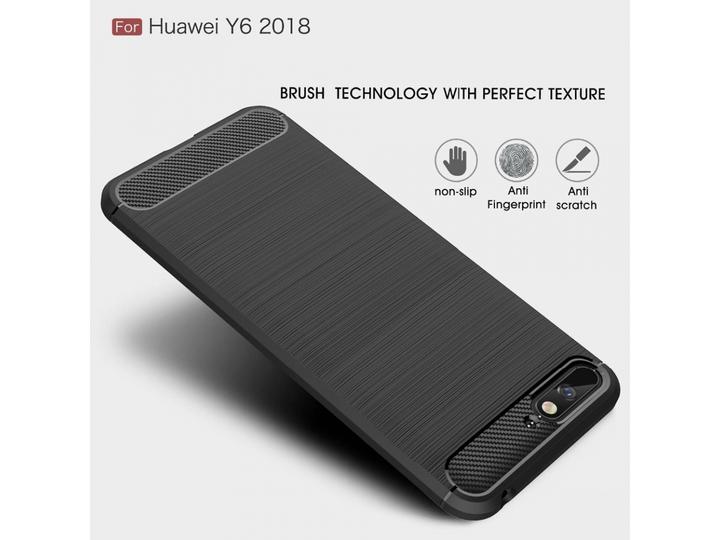 Immagine prodotto Screenguard Huawei Y6 2018 Cover Carbon Brushed Soft TPU (Huawei Y6 (2018))