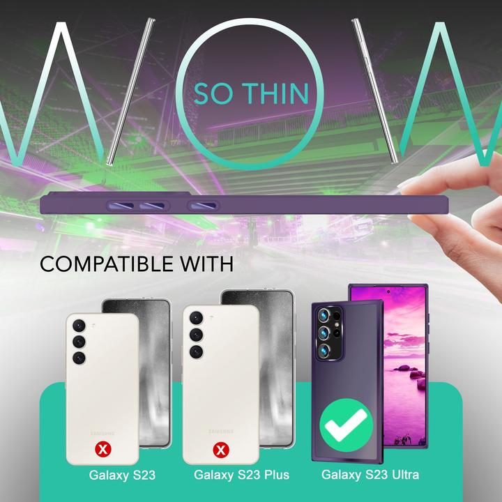 Immagine prodotto Nalia Cover ibrida semitrasparente con 2x vetro di protezione del display e 2x vetro della fotocamera (Samsung Galaxy S23 Ultra)