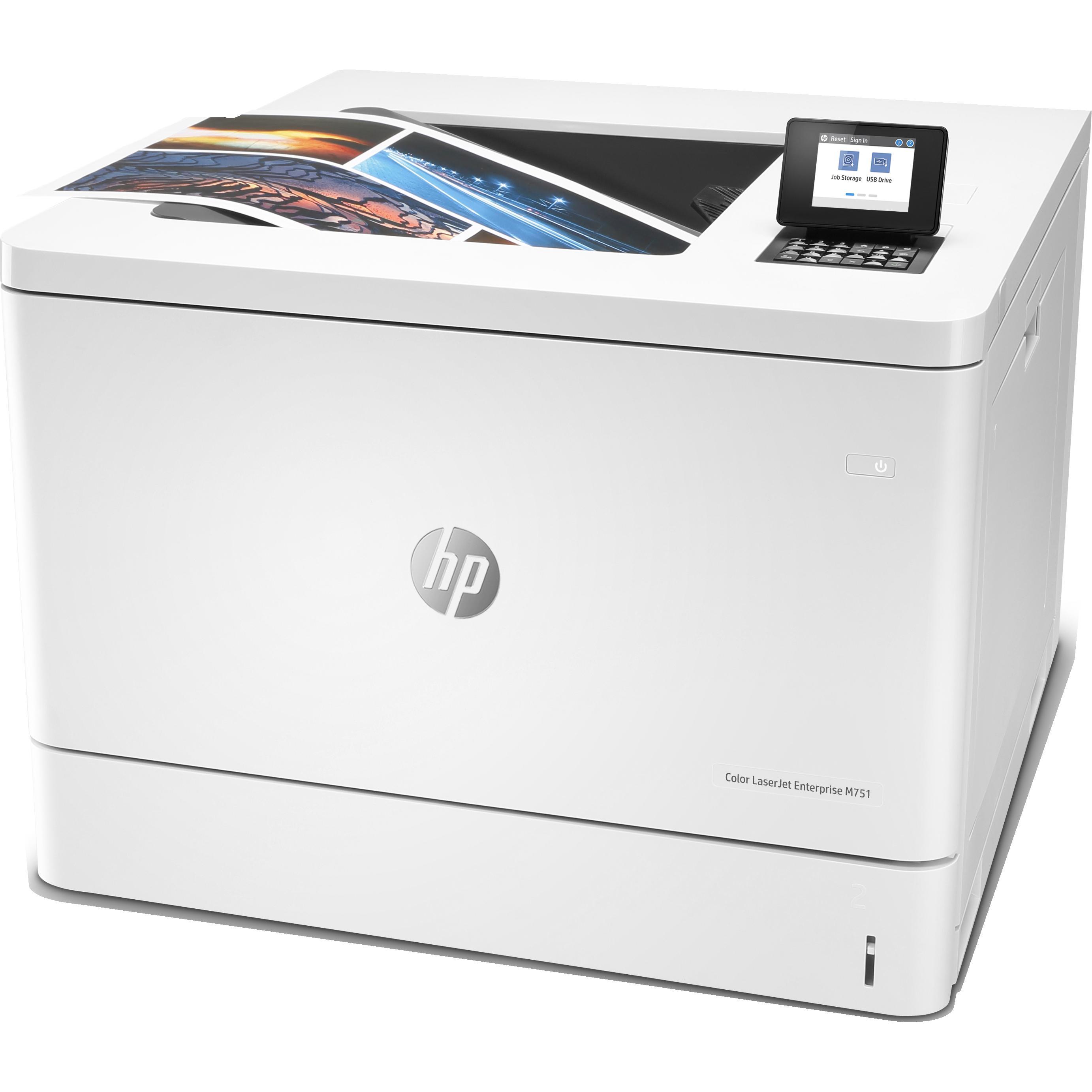 HP M751dn Color LaserJet Enterprise (Laser, Farbe), Drucker, Weiss