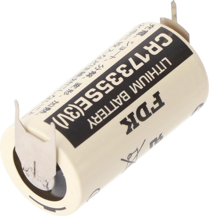 Actual product image FDK Sanyo Lithium Batterie CR17335 SE Size 2/3A, 3er Print Lötfahnen, Rastermass 7,6mm (1 pcs., 2/3 A, 1800 mAh)