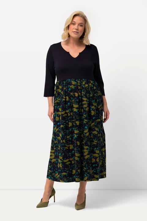 Actual product image Ulla Popken Butterfly Print Hem Empire A-line Pocket Knit Dress (54)