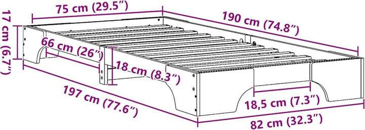 Produktbild vidaXL Bettgestell (75 x 190 cm)