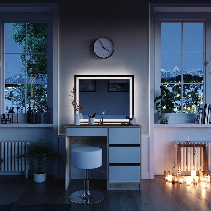 Actual product image Vicco Sherry with stool and lighting (90 x 75 x 40 cm)