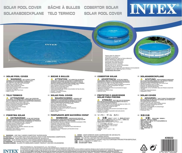 Actual product image Intex Solar tarpaulin