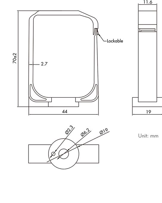 Immagine prodotto LogiLink Kabelführungsbügel für 19" Schränke, 44 x 70 mm, verschliessbar, 10 Stück