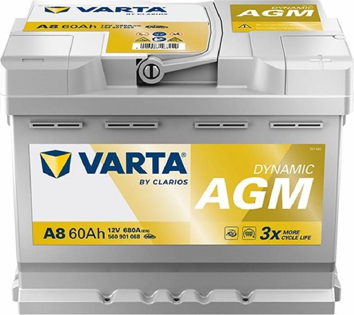 Produktbild Varta Akumulator 12V 60Ah/680A START&STOP AGM (P+ standardowy) 242x175x190 B13 (agm/rozruchowy) (12 V, 60 Ah, 680 A)