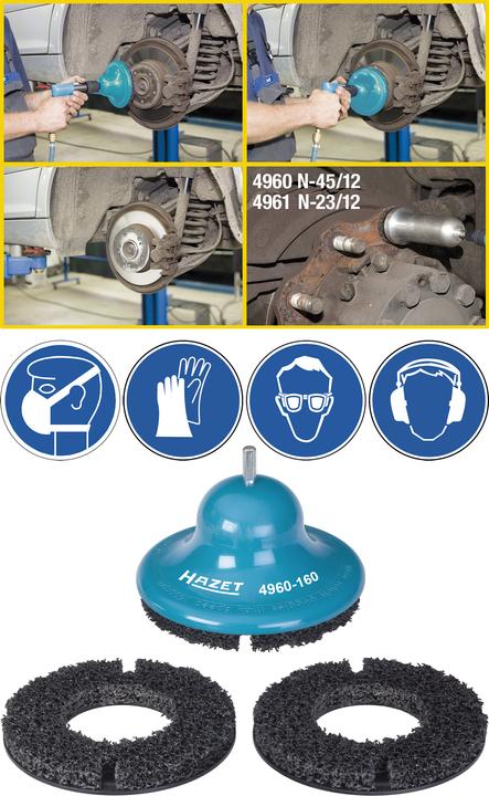 Produktbild HAZET Radnaben-Schleifer 4960-200/3 ∙ 200 mm ∙ Anzahl Werkzeuge: 3 (Exzenterschleifer)