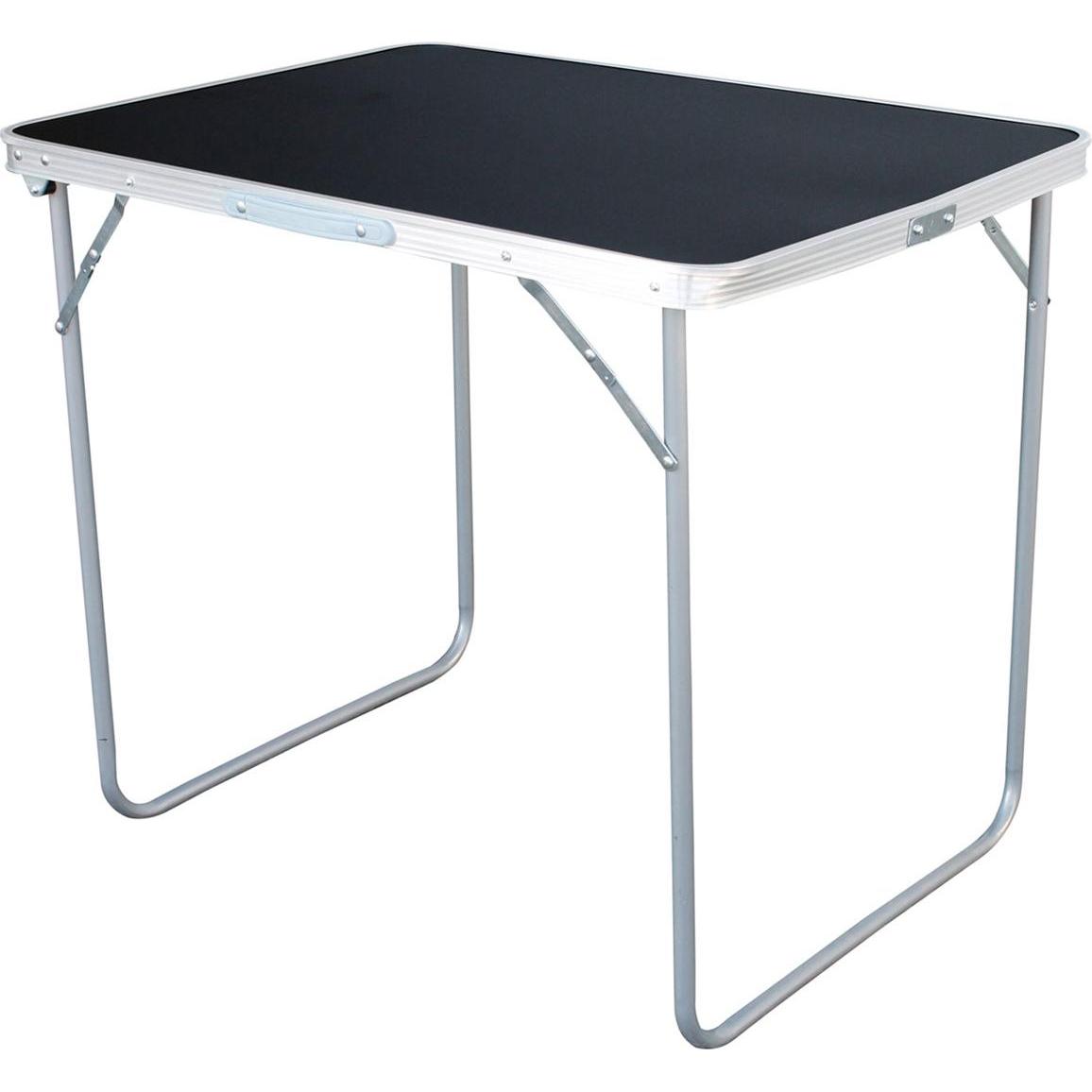 Mojawo, Gartentisch + Balkontisch, 5-tlg Camping Set Gartenmöbel Campingtisch + 4 Campingstuhl Klappstuhl schwarz (70 cm...