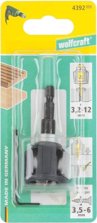 Actual product image wolfcraft 1 pilot drill with countersink+depth gauge ø3,2x12mm (3.2-12 mm)