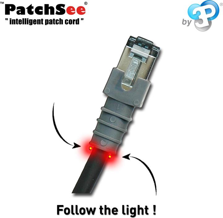 Actual product image PatchSee Patch cord, U-FTP Cu, LSZH, AWG lengths, gray grommet black cable, VPE= (U/FTP, CAT6, 3.10 m)