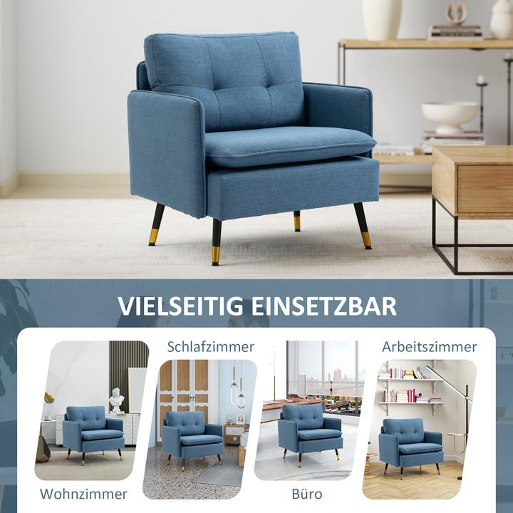 Produktbild Homcom Sofa Polyester, Stahl Blau