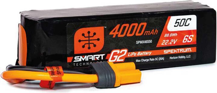 Image du produit Spektrum 4000mAh 6S 22.2V Smart G2 LiPo 50C IC5 (22.20 V, 4000 mAh)