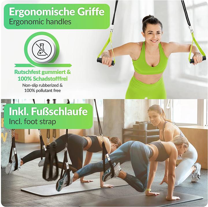 Produktbild BodyCross Schlingentrainer mit Umlenkrolle (Limette)