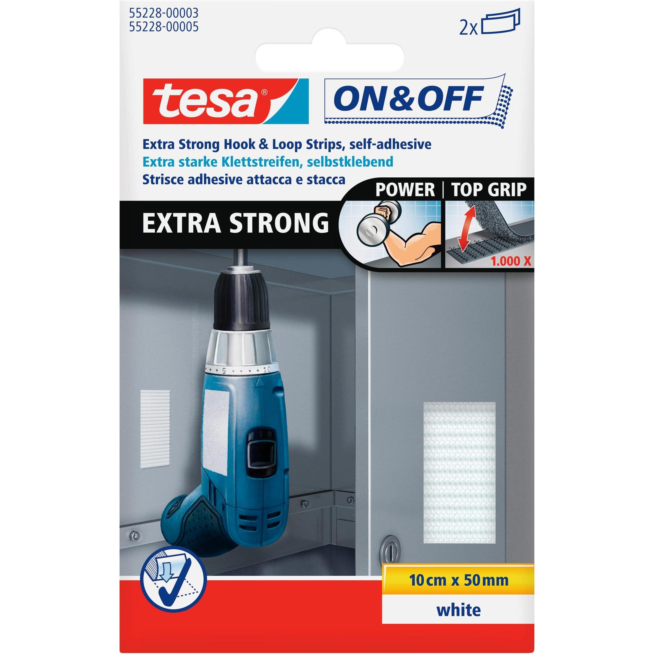 tesa, Klettband, On&Off Klett Klebeband, selbstklebend (50 mm)