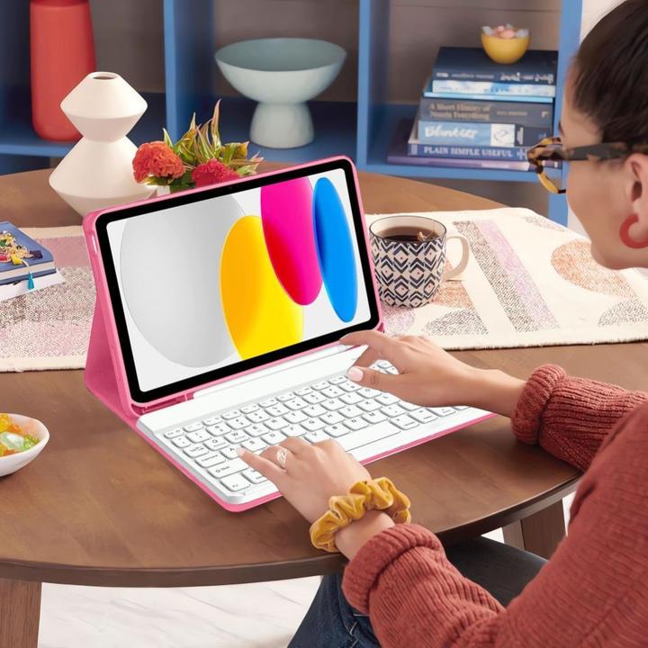 Produktbild Tech-Protect SC STIFT + TASTATUR FÜR IPAD 10,9” 10 / 2022 / 11” 11 / 2025 MAGENTA (Eng. Int., Apple iPad 2025 (11. Gen), Apple iPad Air 2022)