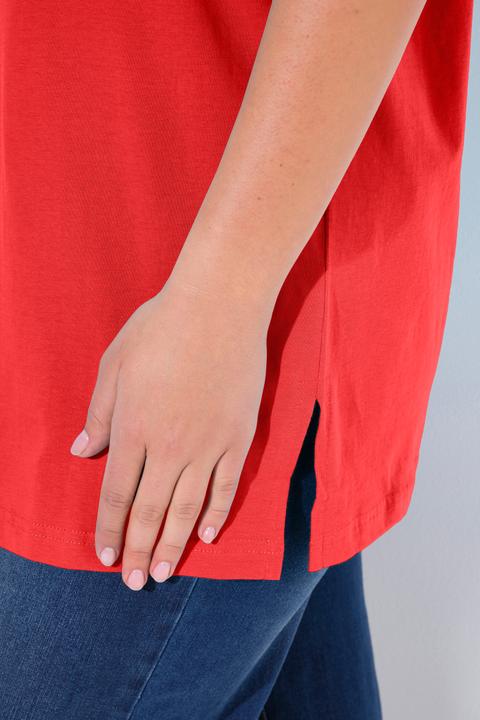 Actual product image Ulla Popken Basic V-Neck Relaxed Fit Short Sleeve Tee (68)