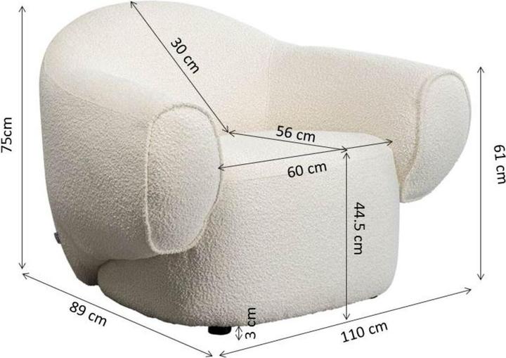 Produktbild Kare Design Sessel Dreamy Boucle Creme