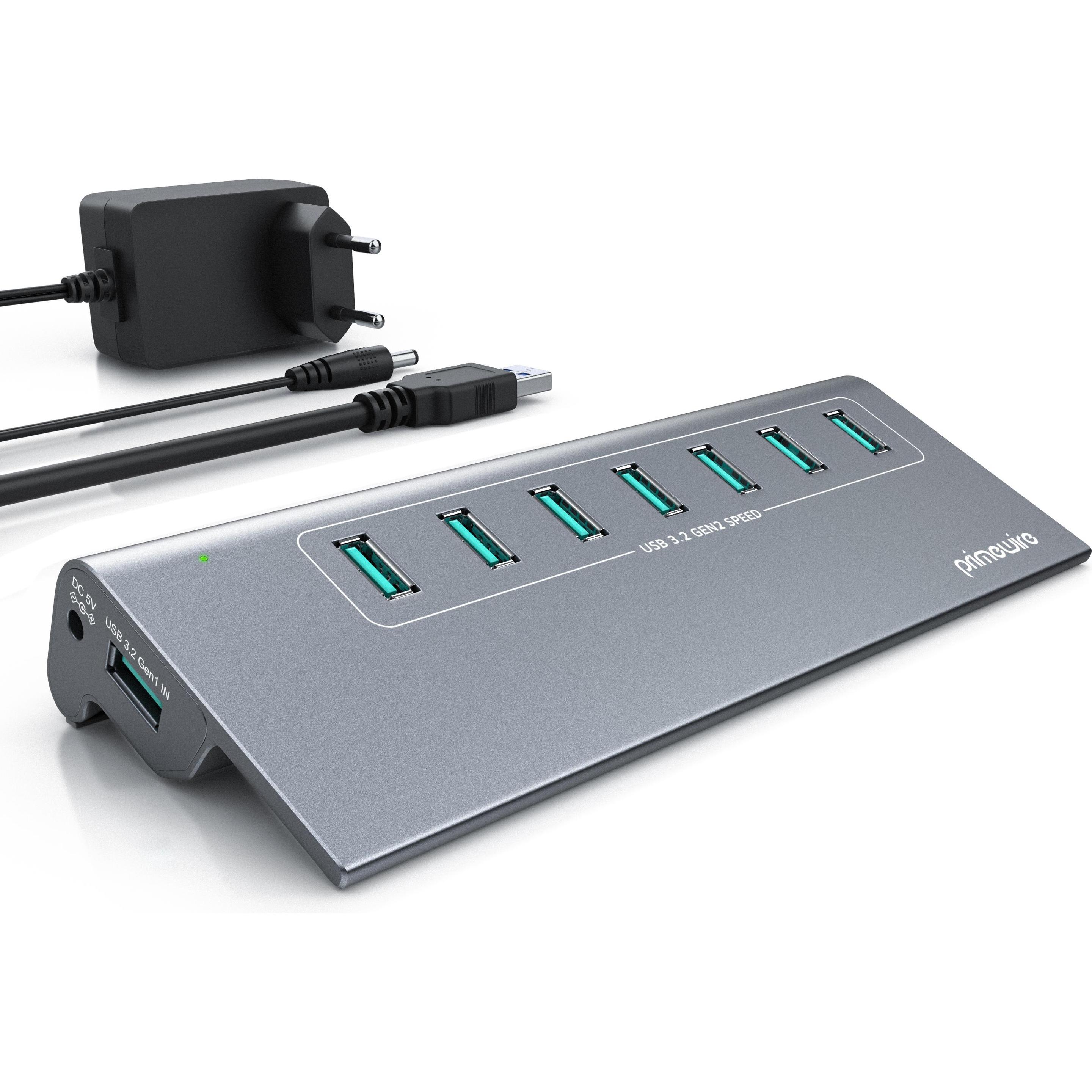 Thumbnail - Primewire Aktiv Hub (USB-A, 7 Ports), Dockingstation + USB Hub, Silber