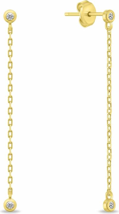 Immagine prodotto Brilio Silver - Gold-plated dangle earrings with zircons EA1123Y