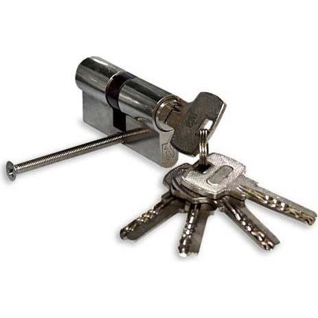 Haushalt, Türschloss + Schliesszylinder, CYLINDER LOCK 60MM 30X30 CHROME 5 KEYS