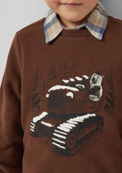 Produktbild s.Oliver Sweatshirt Sweatshirt mit Frontprint und kuscheliger Innenseite (140)