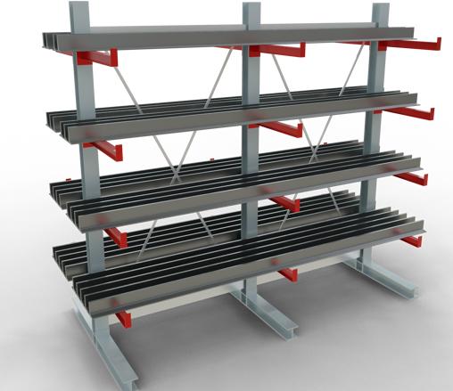 Produktbild Schulte Lagertechnik K 3000 Kragarm-Komplettregal 3 Ständer - 2-seitig