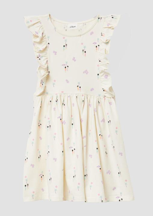 Actual product image S.Oliver Kleid Kurzes Kleid mit All-over-Print und Volantärmeln (140)