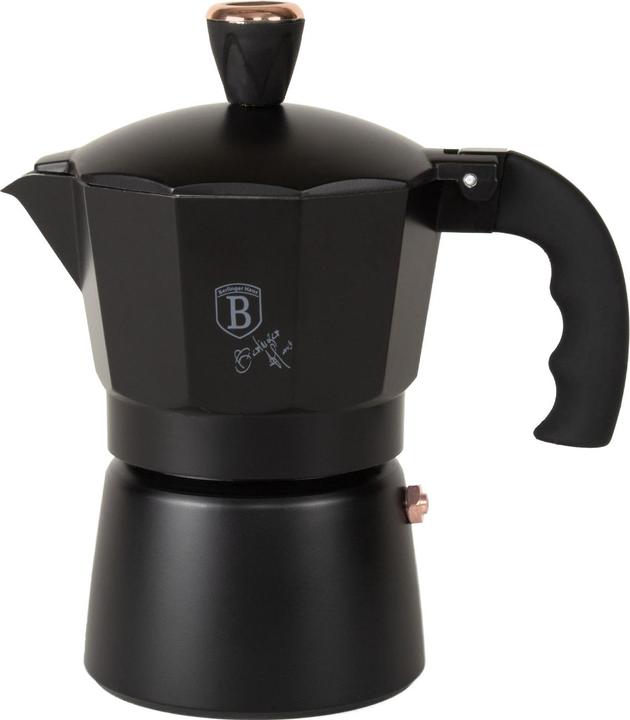 Produktbild BerlingerHaus Design Espressokocher fÃ¼r 3 Portionen, schwarz-rosÃ©gold (3 Tassen)