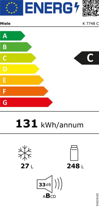 Energie-Label Miele Kühlschrank K 7748 C (275 l)