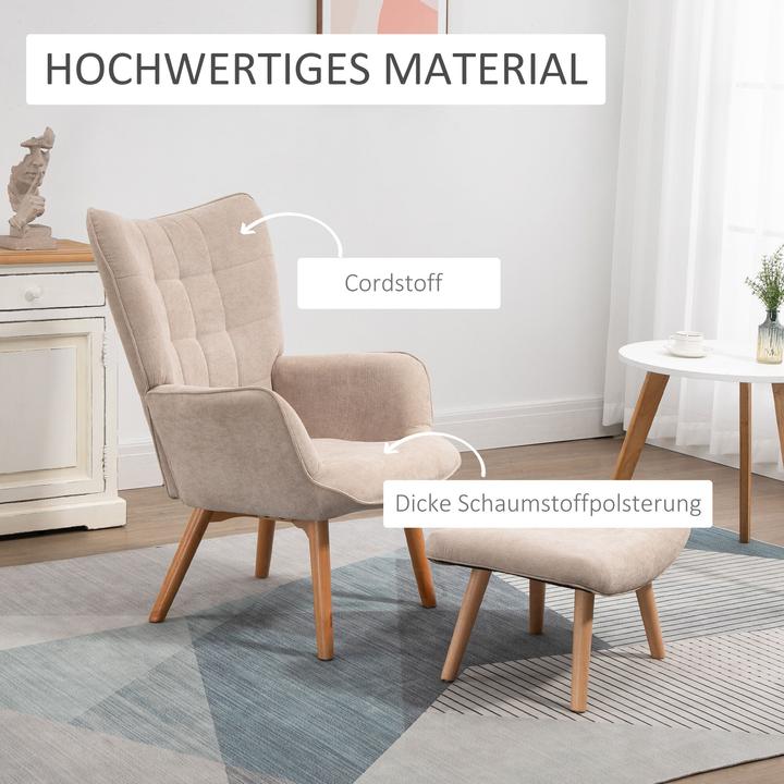 Produktbild Homcom Ohrensessel mit Hocker