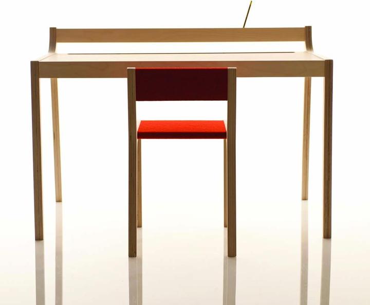 Image du produit Sirch Sibis Bureau Afra feutre rouge (87 x 57 x 60 cm)