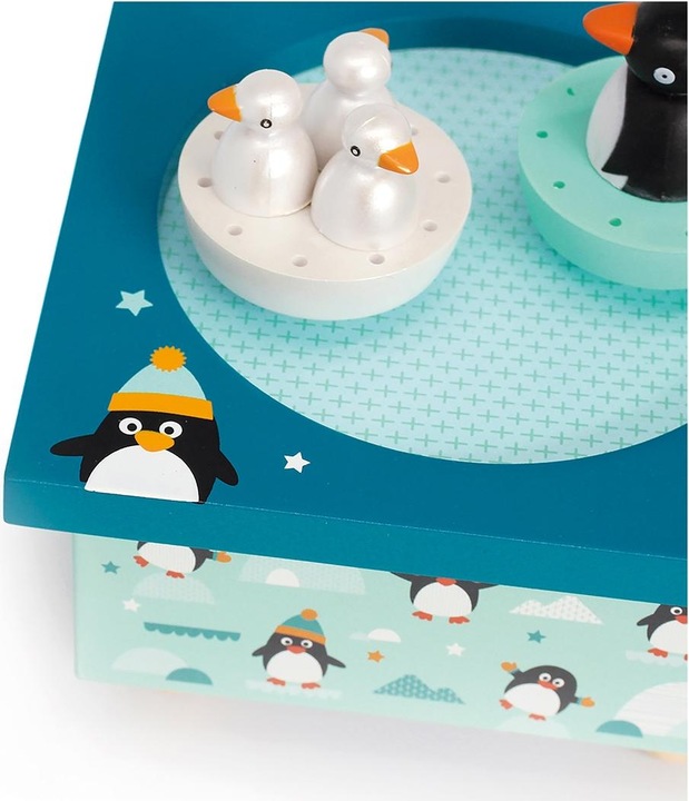 Actual product image Trousselier Music box with dancing penguins, magnetic
