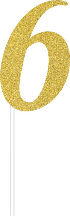 Immagine prodotto Creative Party Number 6 Glitter Cake Topper