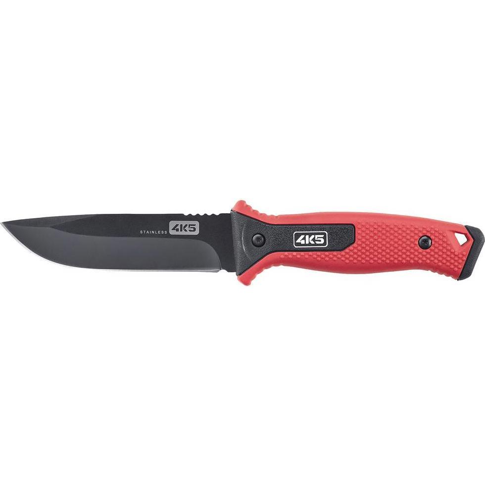 4K5 Zuverlässiges Messer mit feststehender Klinge, Küchenmesser, Schwarz, Rot
