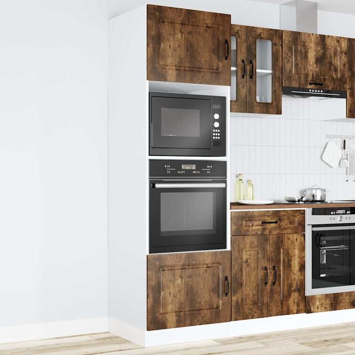 Actual product image VidaXL Range cooker wall units 2 pcs. Lucca smoked oak engineered wood (60 x 57 x 207 cm)