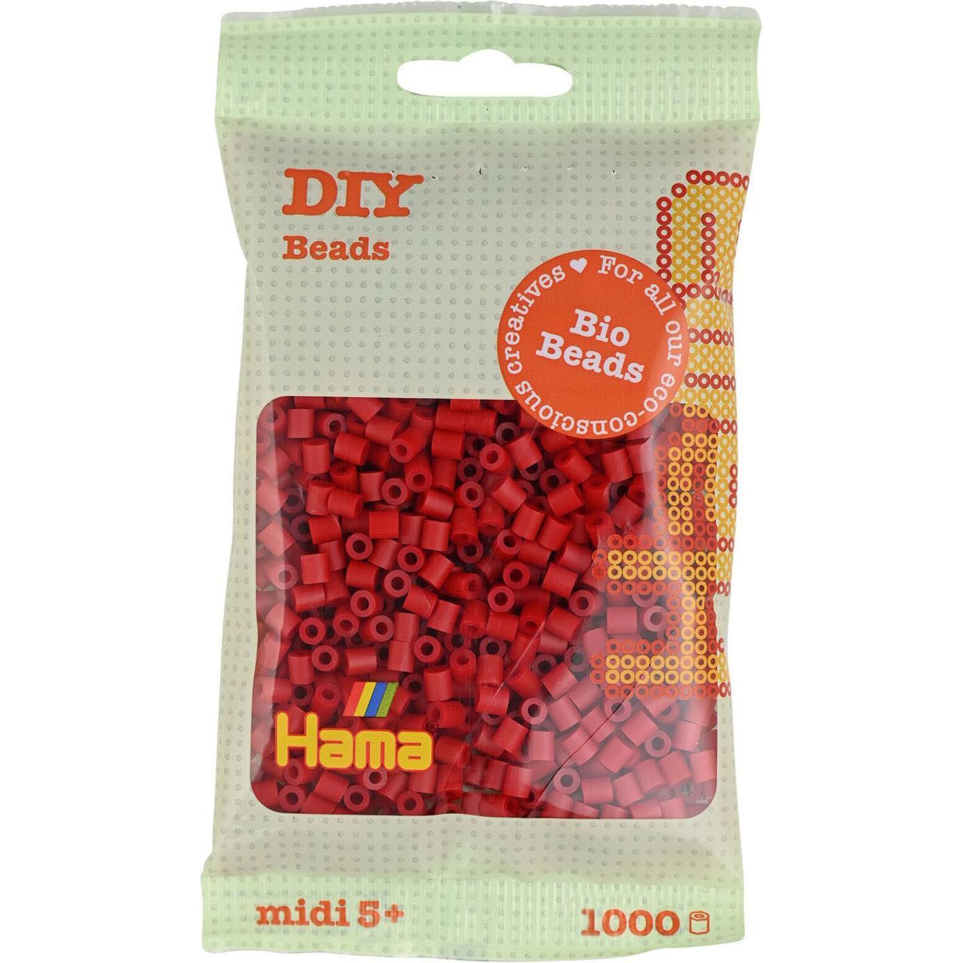 Hama Bio Bügelperlen – Dunkelrot (022), 1000 Stück.