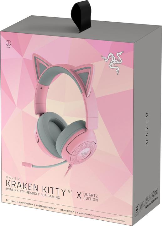 Produktbild Razer Kraken Kitty V3 X - Quartz (Kabelgebunden)