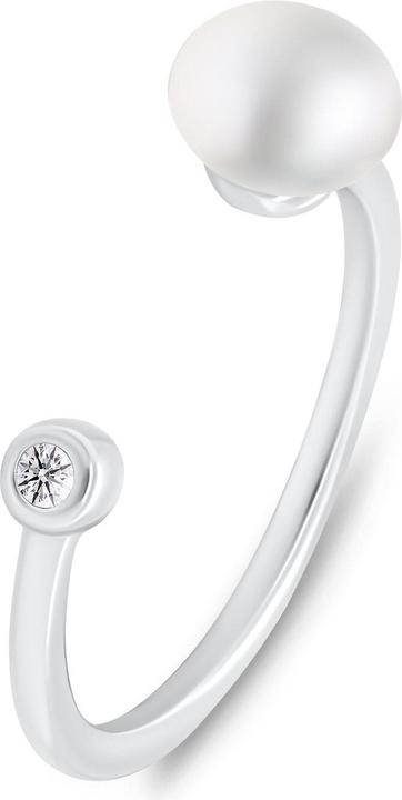 Immagine prodotto Brilio Argento - Delicato anello in argento con vera perla RI103W - Circuito: 60 mm (60, 925 Argento)