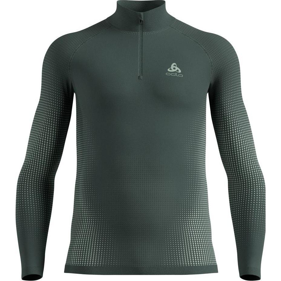 Odlo, Uomini, Maglia funzionale, Performance Warm Base Layer Half Zip (XXL), Grigio, XXL