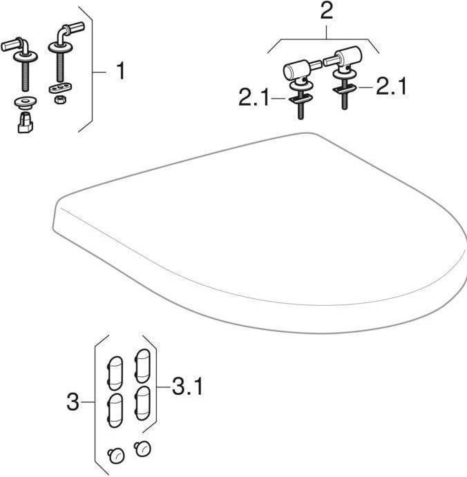 Actual product image Geberit WC seat RENOVA PLAN hinges stainless steel white