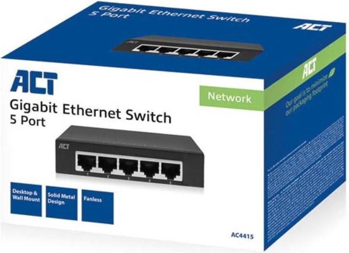 Image du produit ACT Commutateur Gigabit Ethernet à 5 ports (5 ports)