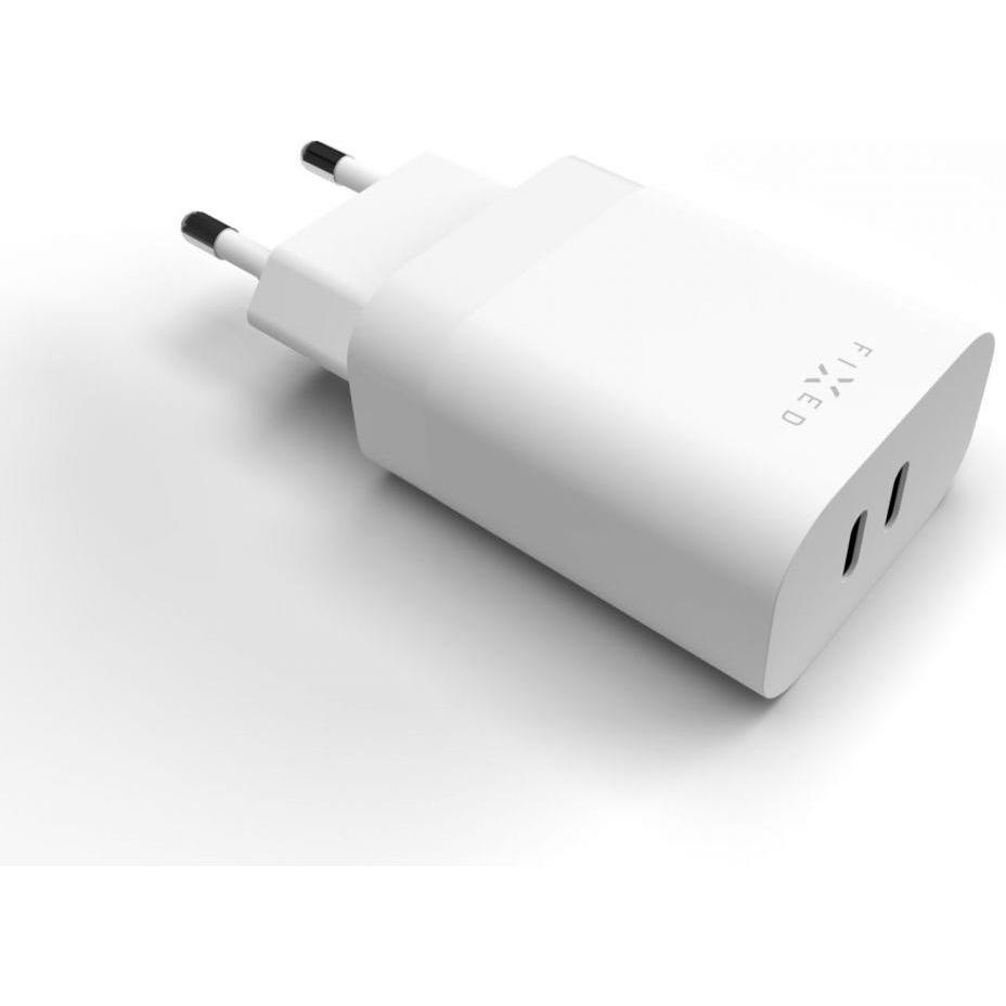 Thumbnail - Fixed - Wall Charger (FIXC35-2C-WH) - 2x Type-C, Power Delivery 3.0, 35W - White (35 W), USB Ladegerät, Weiss