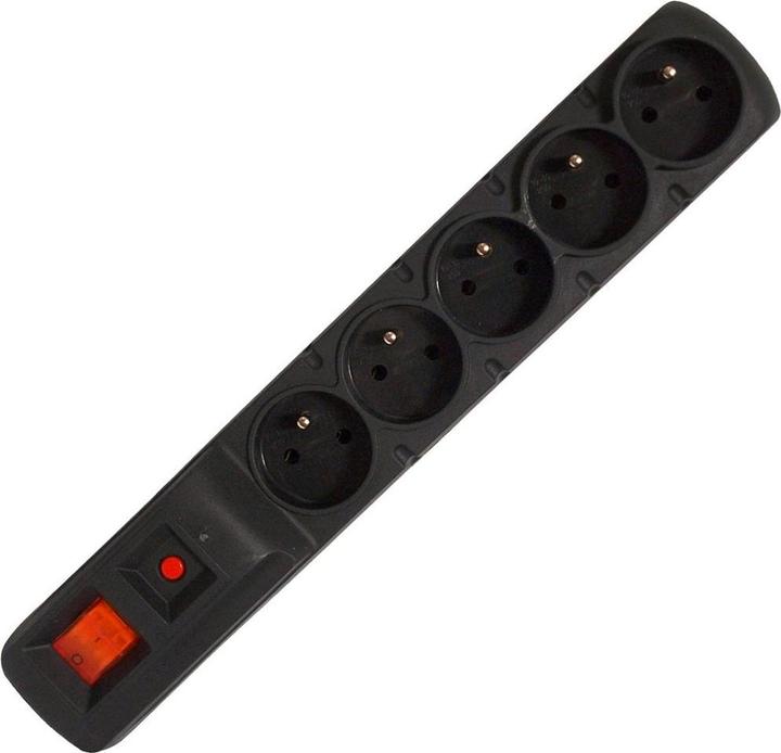 Produktbild HSK F5 - Steckdosenleiste / Überspannungsschutz (5 Steckdosen schwarz 3 Meter) (5 x, CEE 7/5, 3 m)