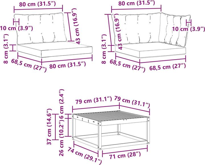 Produktbild vidaXL Outdoor-Sofa