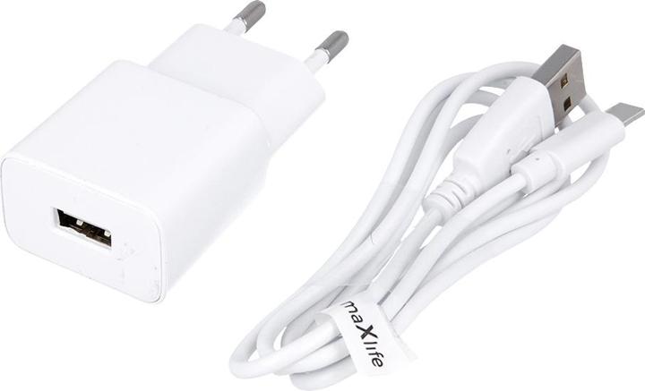 Maxlife MXTC-01 Ladegerät 1x USB 2.1A weiss + USB-C Kabel (10.50 W)