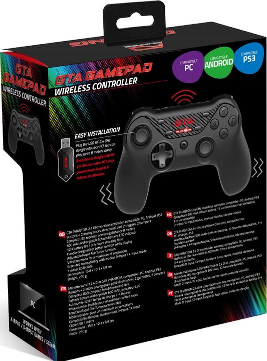 Image du produit Spirit Of Gamer Manette De Jeu Sans Fil Advance Gta 300 (Noir) (PC, PS3)