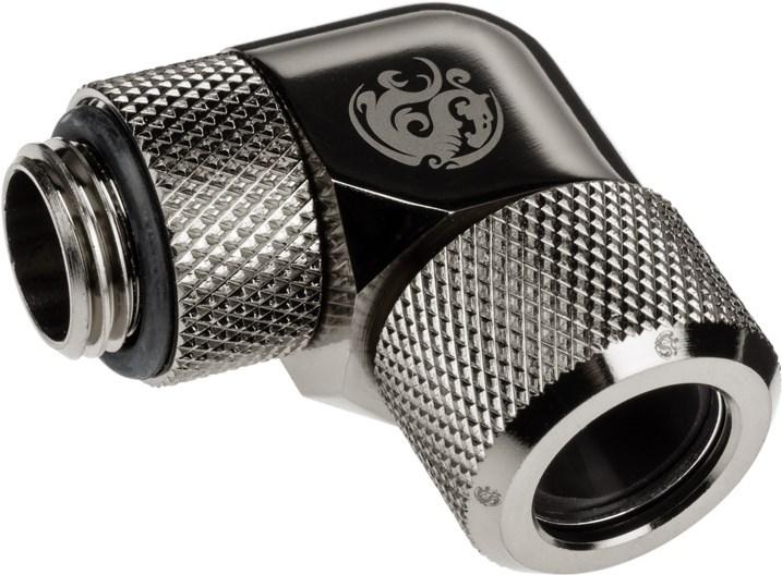 Actual product image Bitspower Advanced Multi-Link Adapter Connection 90 degree G1/4 inch male to 12mm female hardtube - rotatable