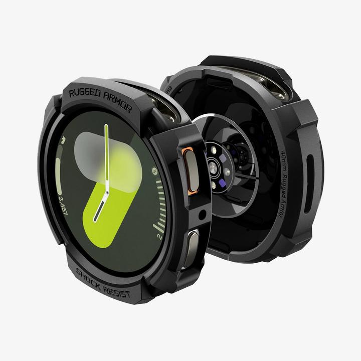 Productafbeelding Spigen Rugged Armor Case für Samsung Galaxy Watch 8 40 mm – Mattschwarz