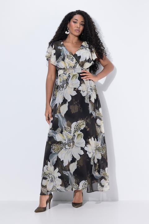 Produktbild Ulla Popken Maxikleid, Gürtel, V-Ausschnitt, Flügel-Halbarm (42, 44)