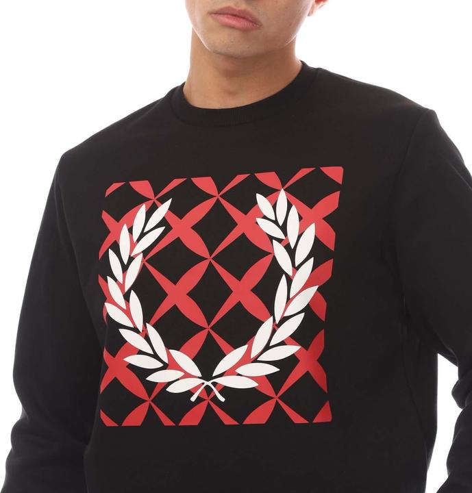 Actual product image Fred Perry Mens Cross Stitch Crew Neck Sweatshirt (XS)